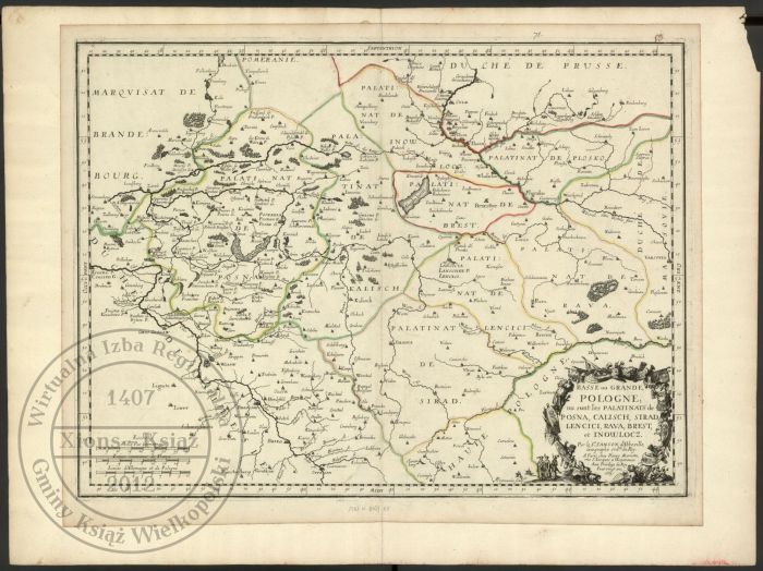 Mapa Wielkopolski 1665 r. Książ, Xiassi.