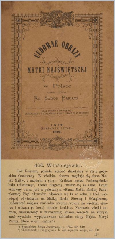 Cudowne obrazy Matki Boskiej. Włościejewki 1891 r.