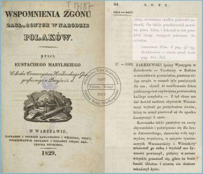 Ignacy Wyssogota Zakrzewski - wspomnienie zgonu 1802 r.