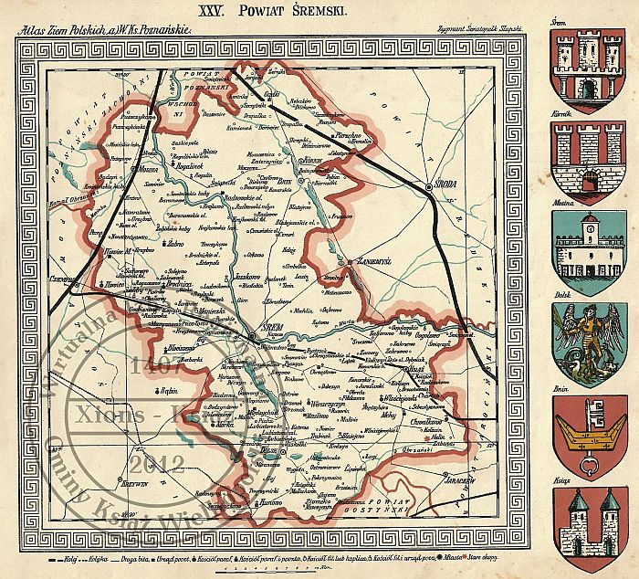 Mapa powiatu śremskiego, 1911 r.