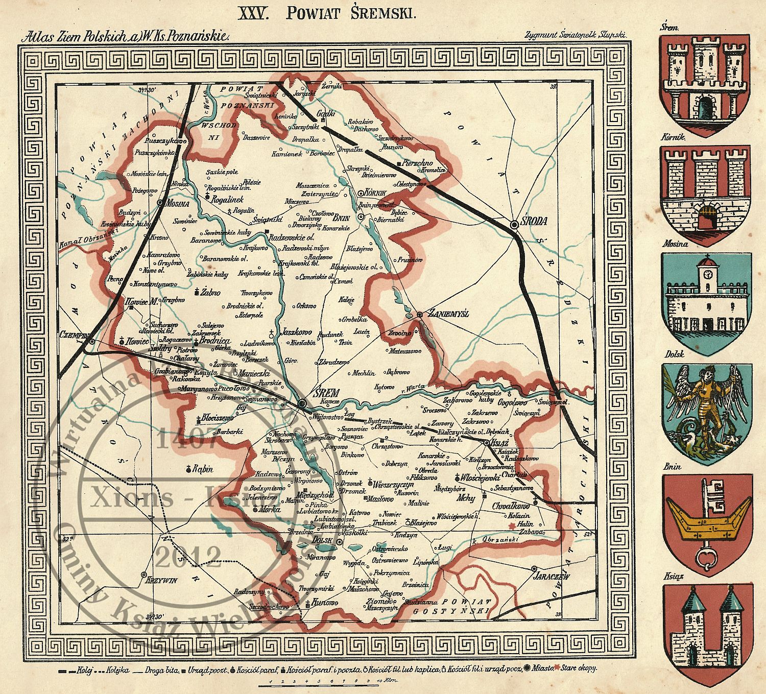 Mapa powiatu śremskiego, 1911 r.