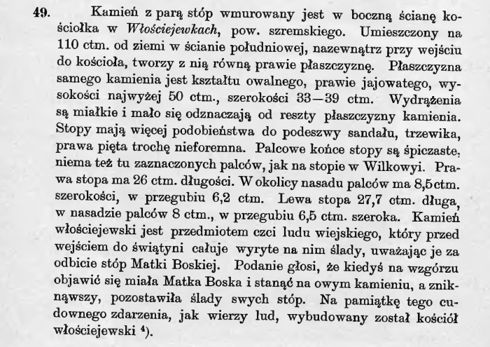 Cudowny kamień we Włościejewkach - opis Maksymiliana Barucha. 1907 r.