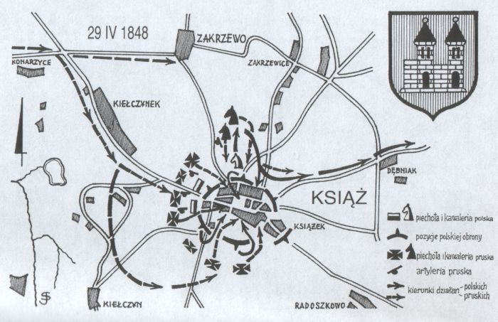 Szkic sytuacyjny bitwy o Książ 