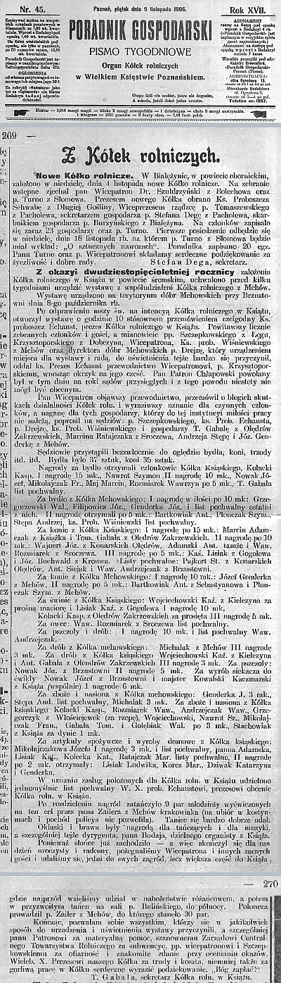 25 rocznica Kółka Rolniczego. Książ 1906 r.