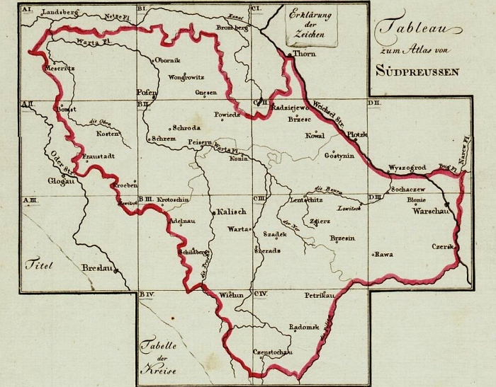 Mapa Prus Południowych Davida Gilly. 1802-1803