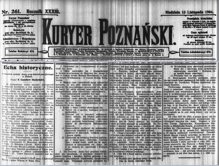 Bractwo św. Anny w Książu założone w roku 1617.