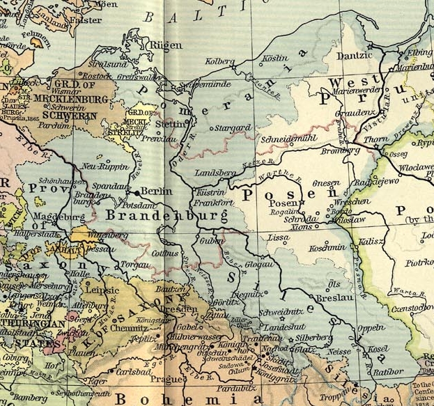 Atlas historyczny W. R. Shepherda 1911 r. Europa Centralna 1815-1866 (fragment)