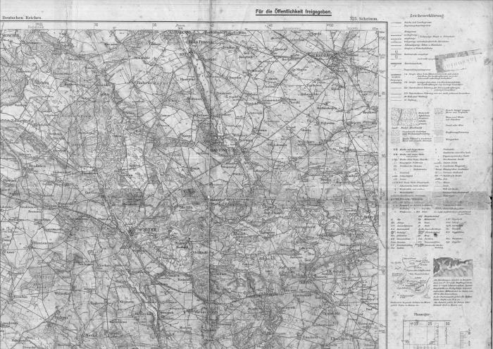 Mapa topograficzna powiatu śremskiego. Przełom XIX / XX w.