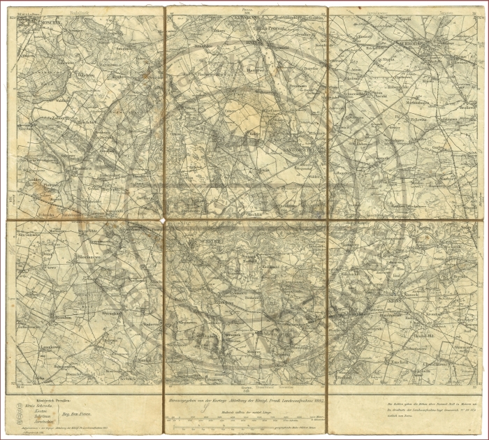 Mapa Książ i okolice. 1892/1912 r.