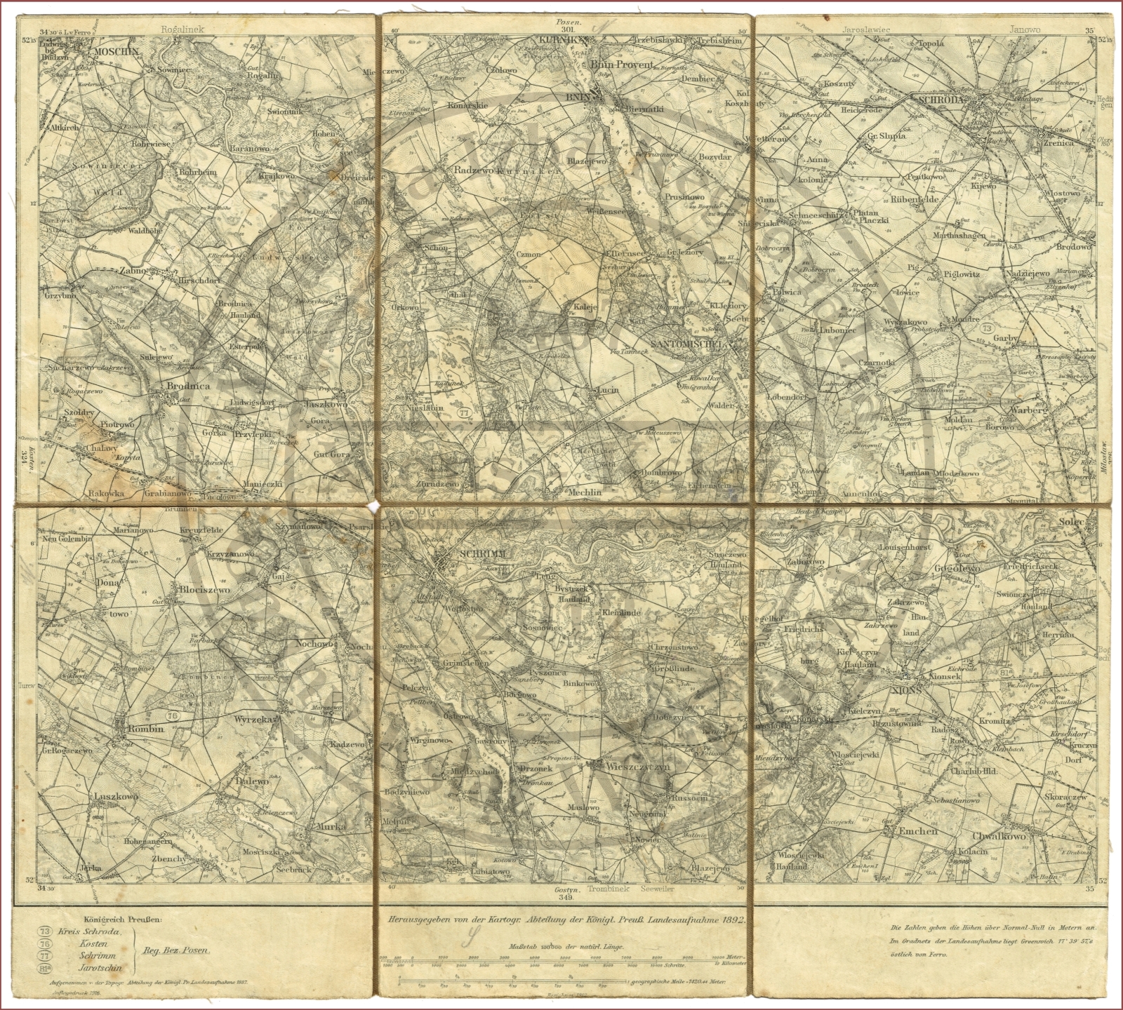 Mapa Książ i okolice. 1892/1912 r.